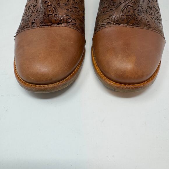 Brighton Glory Brown Leather Booties Boots 8.5 Brazil Boho Western Indie Granola - Picture 6 of 13